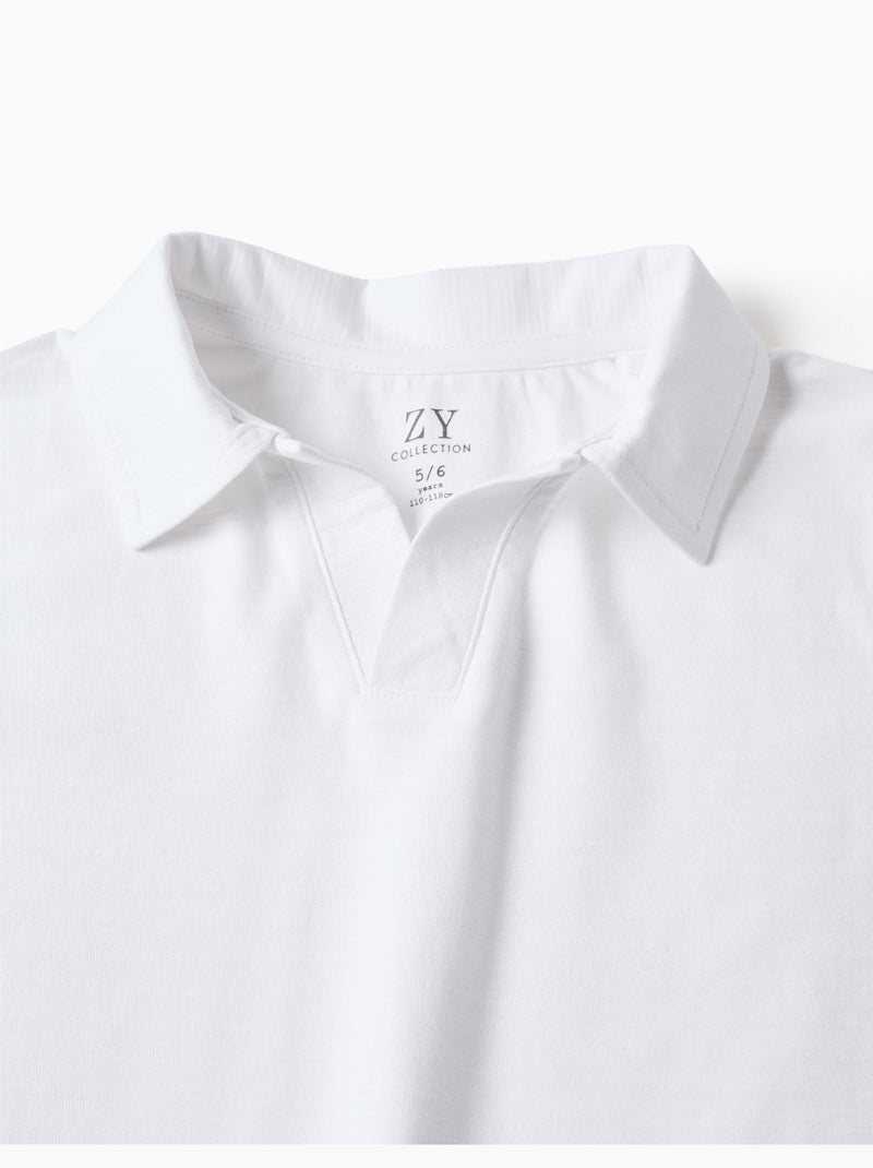 Polo de coton con jacquard Blanco - Kiabi