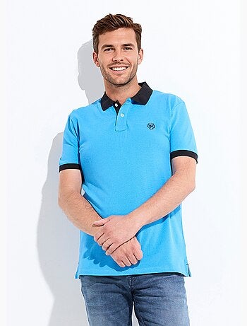 Polo de hombre con cuello y mangas en contraste. - AFIBEL