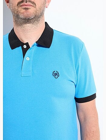 Polo de hombre con cuello y mangas en contraste. - AFIBEL