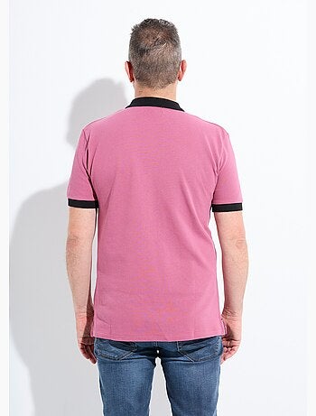 Polo de hombre con cuello y mangas en contraste. - AFIBEL