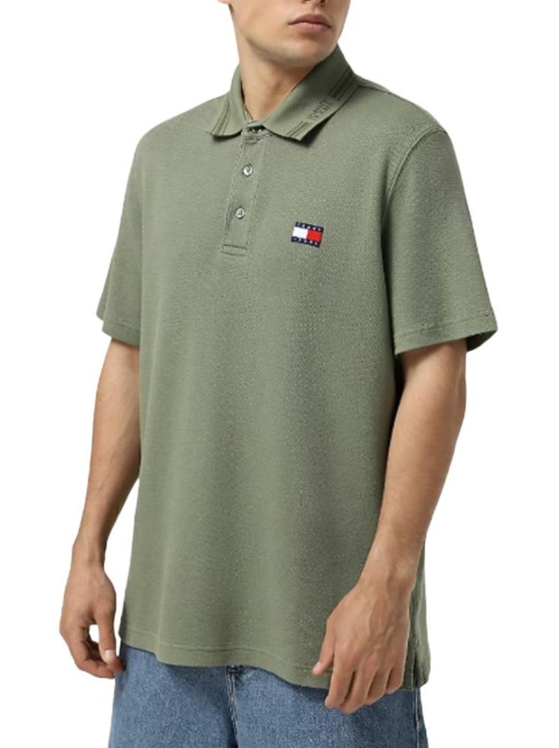 Polo de Hombre Tommy Hilfiger con Cuello Marcado Verde caqui claro - Kiabi