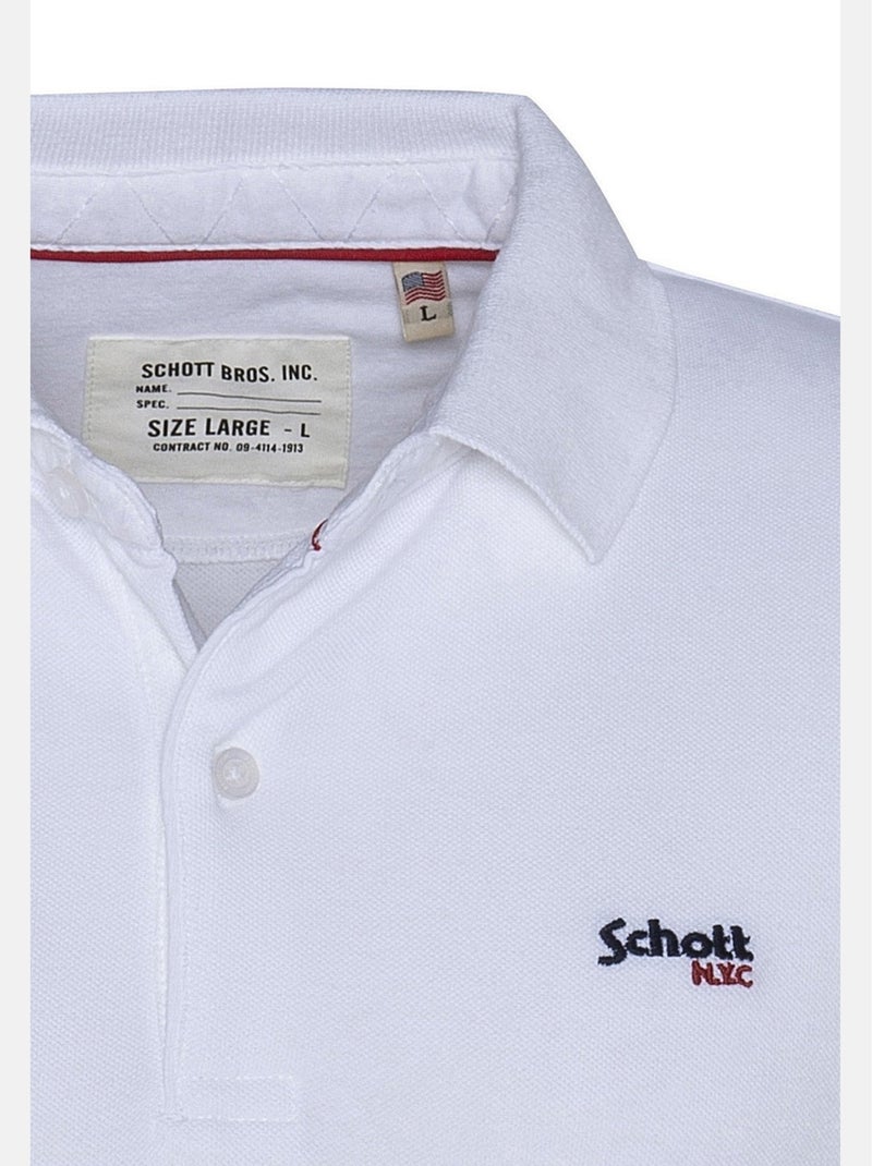 Polo de manga corta - Schott Blanco - Kiabi