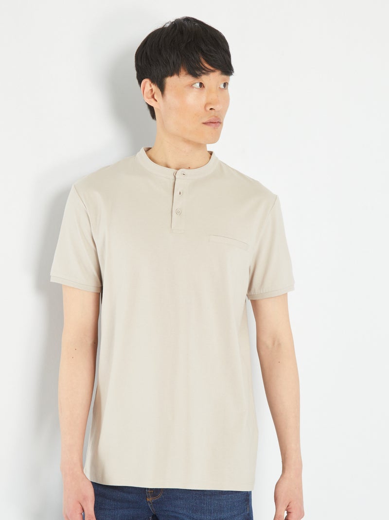 Polo de manga corta beige - Kiabi