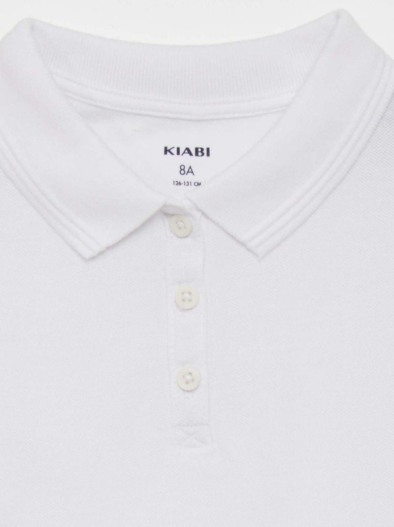 Polo de manga corta blanco - Kiabi