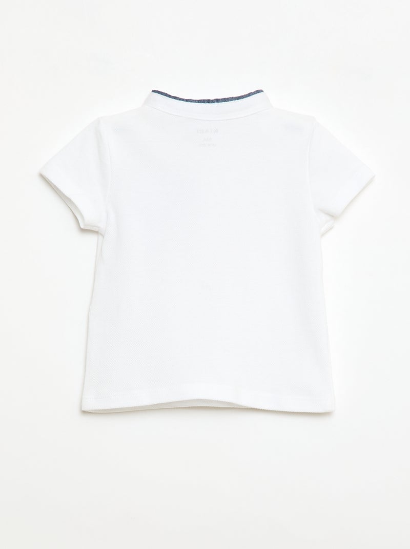 Polo de manga corta Blanco - Kiabi