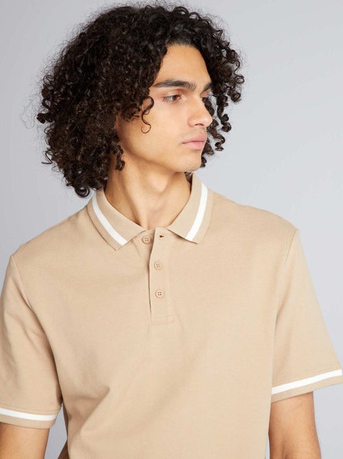 Polo de manga corta con contrastes - Kiabi