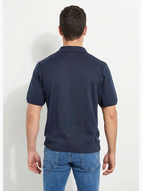 Polo de manga corta con cremallera y rayas jacquard - Afibel - Kiabi