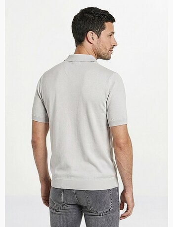 Polo de manga corta con cremallera y rayas jacquard - Afibel