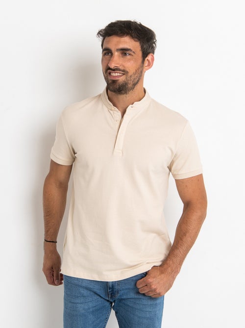 Polo de manga corta con cuello mao - AFIBEL - Kiabi