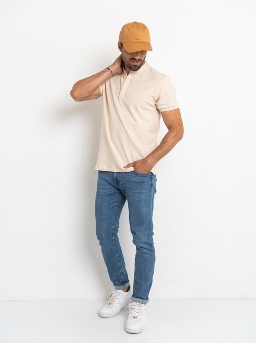 Polo de manga corta con cuello mao - AFIBEL - Kiabi