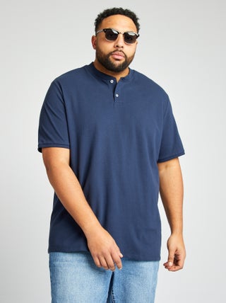 Polo de manga corta con cuello panadero