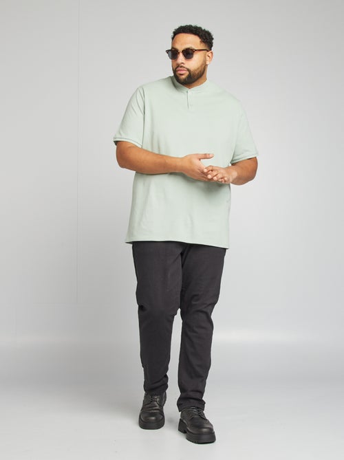 Polo de manga corta con cuello panadero - Kiabi