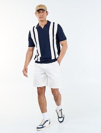 Polo de manga corta con cuello sin botones