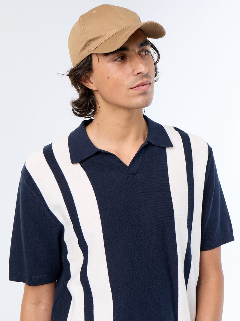 Polo de manga corta con cuello sin botones Azul - Kiabi