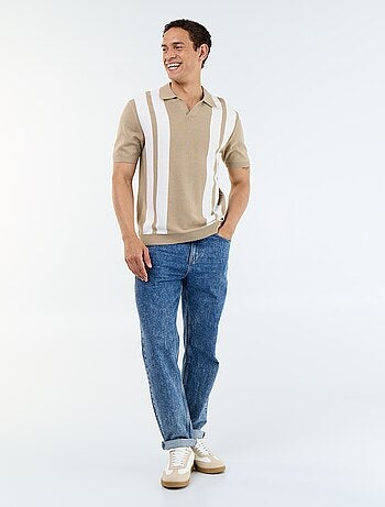 Polo de manga corta con cuello sin botones