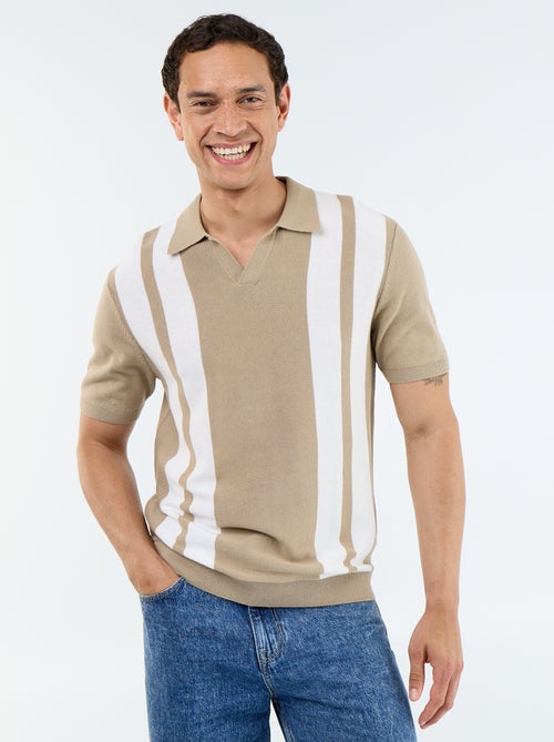 Polo de manga corta con cuello sin botones - Kiabi