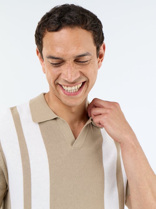 Polo de manga corta con cuello sin botones - Kiabi