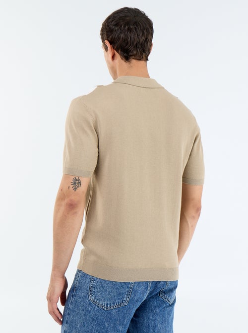 Polo de manga corta con cuello sin botones - Kiabi