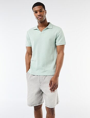 Polo de manga corta y material en nido de abeja