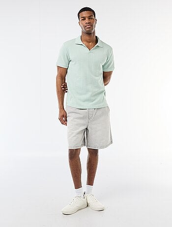 Polo de manga corta y material en nido de abeja