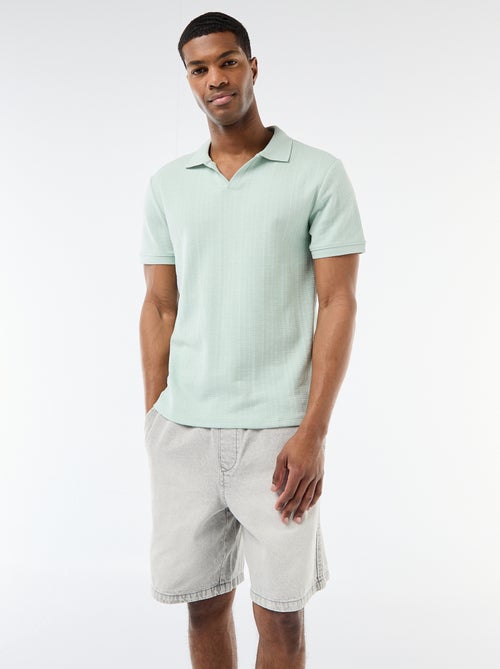 Polo de manga corta con tejido de nido de abeja - Kiabi Polo de manga corta con tejido de nido de abeja - Kiabi