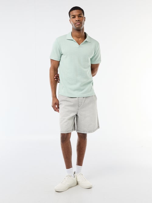 Polo de manga corta con tejido de nido de abeja - Kiabi Polo de manga corta con tejido de nido de abeja - Kiabi