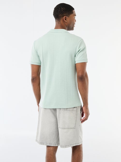 Polo de manga corta con tejido de nido de abeja - Kiabi Polo de manga corta con tejido de nido de abeja - Kiabi