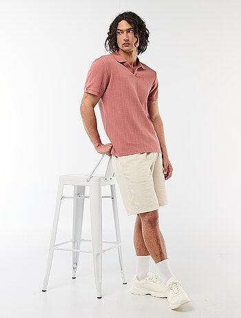 Polo de manga corta y material en nido de abeja