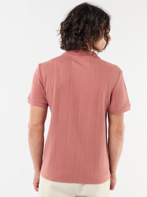 Polo de manga corta con tejido de nido de abeja - Kiabi