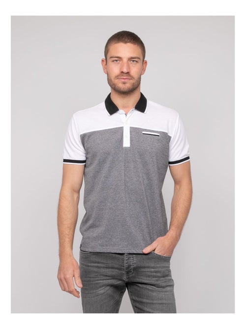 Polo de manga corta de algodón bicolor POPLINO - Kiabi