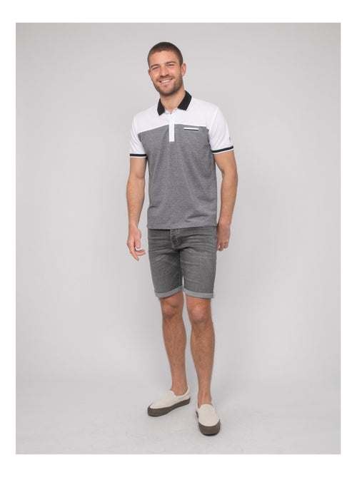 Polo de manga corta de algodón bicolor POPLINO - Kiabi