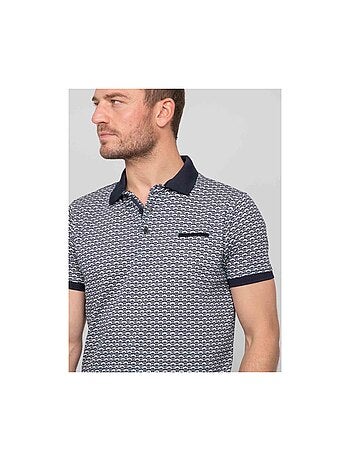 Polo de manga corta de algodón con motivos PALAINA