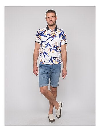 Polo de manga corta de algodón con motivos PEWA