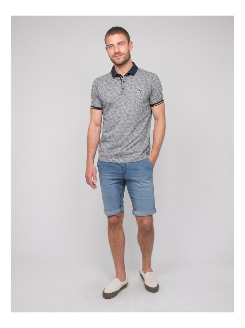 Polo de manga corta de algodón PETILLON Azul marino - Kiabi