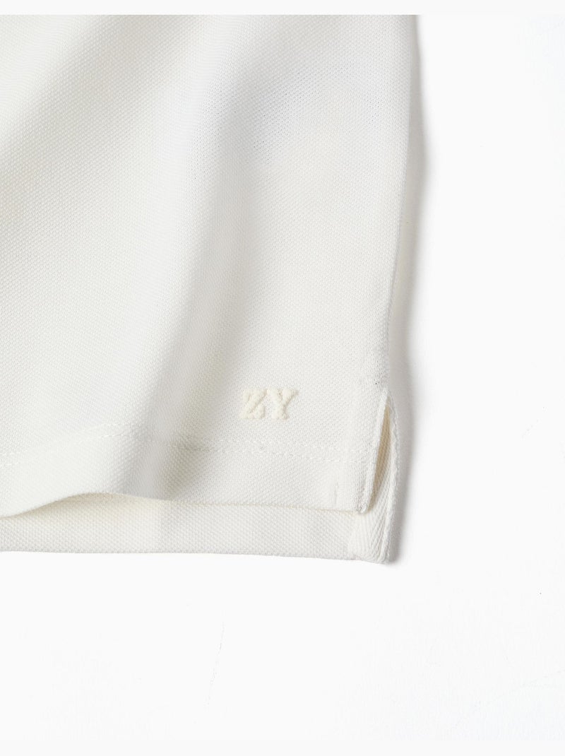 Polo de manga corta de algodón piqué Blanco - Kiabi
