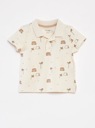 Polo de manga corta de piqué de algodón