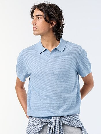 Polo de manga corta de punto calado