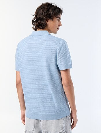 Polo de manga corta de punto calado