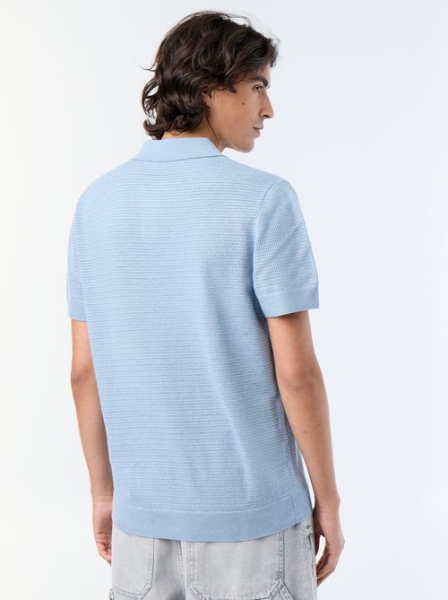 Polo de manga corta de punto calado - Kiabi