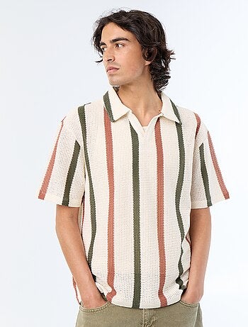 Polo de manga corta de punto calado