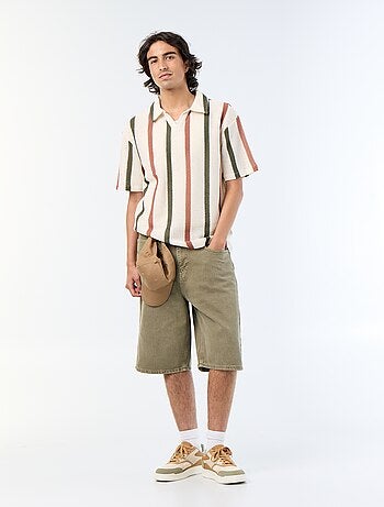 Polo de manga corta de punto calado