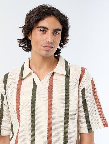 Polo de manga corta de punto calado