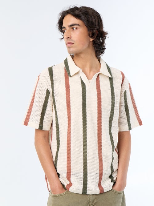 Polo de manga corta de punto calado - Kiabi