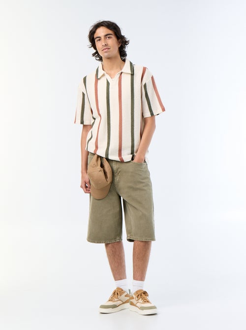 Polo de manga corta de punto calado - Kiabi