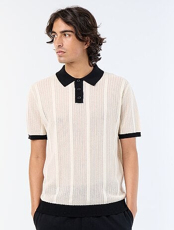 Polo de manga corta de punto calado