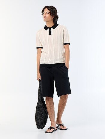 Polo de manga corta de punto calado