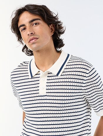 Polo de manga corta de punto calado