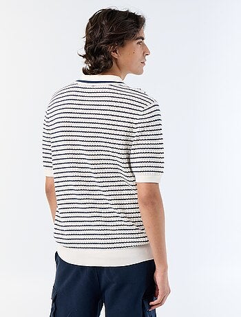 Polo de manga corta de punto calado
