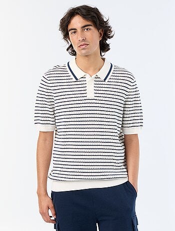 Polo de manga corta de punto calado