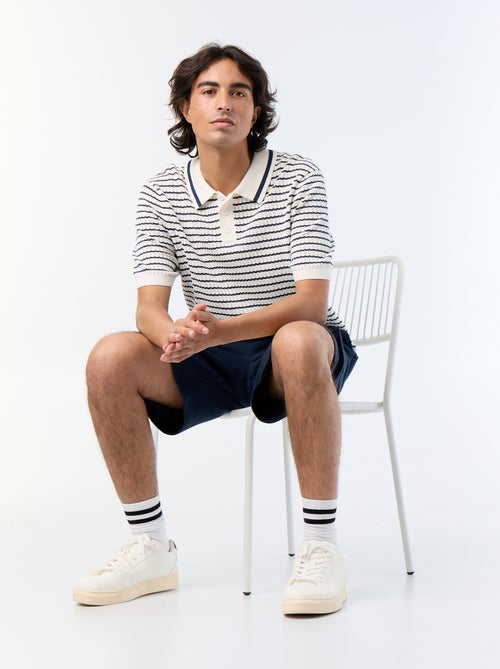 Polo de manga corta de punto calado - Kiabi